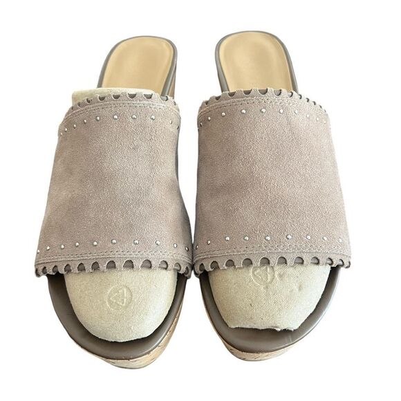 Women's Franco Sarto Faine Slip-On Suede Wedge Sandals Brown 11M - Picture 3 of 7